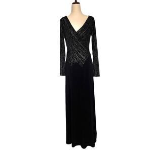 Vintage Tadashi Evening Dress Sz S Metallic Holiday Cocktail Twist Whimsigoth
